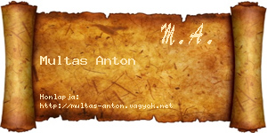 Multas Anton névjegykártya